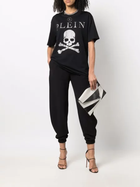 Křišťálové tričko Philipp Plein černé
