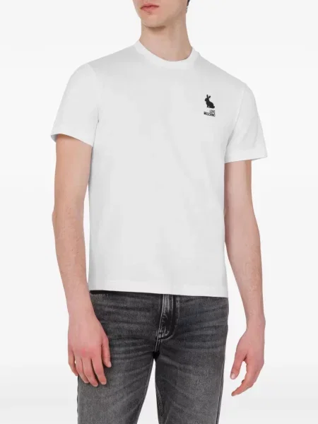 Tricou Love Moschino din jerseu alb