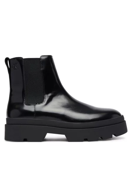 Calvin Klein Sztyblety Lugged Chelsea Boot Matt Lth czarny