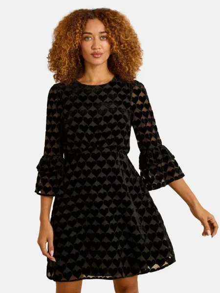 Love & roses Obleka črna