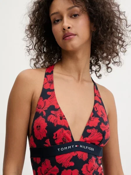 Tommy Hilfiger Strój Kąpielowy Z Wiązaniem Na Szyi rot granatowy