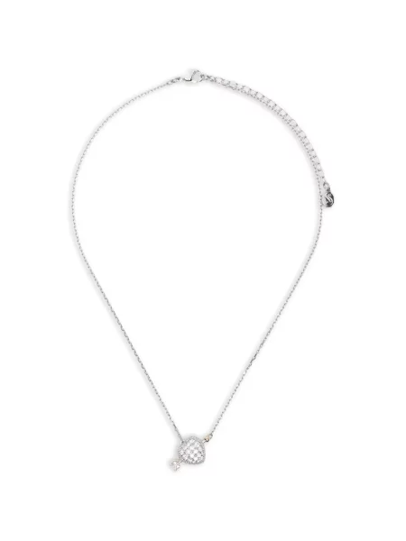 Pandantiv Swarovski cu motiv cu inimi argintiu