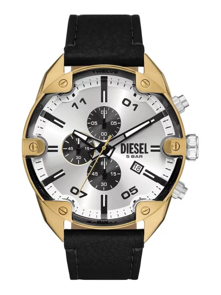 DIESEL Ceas analogic Spiked auriu argintiu negru