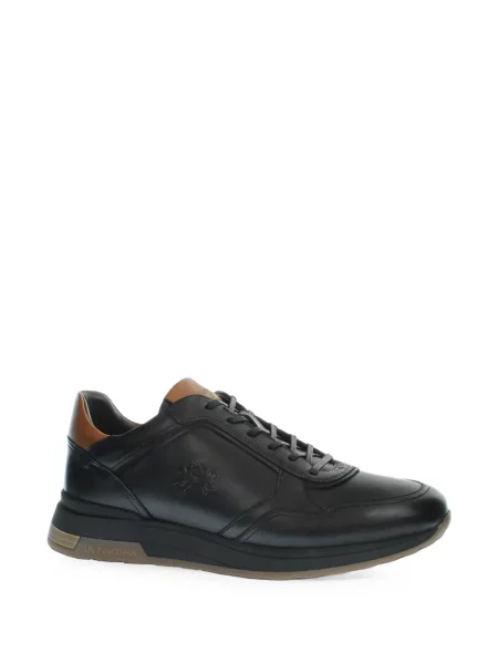 Sneakerși La Martina cu șireturi din dantelă negru