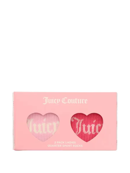 Чорапи Juicy Couture с принт със сърца розово