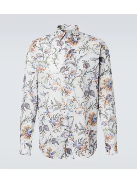 Cămașă Etro cu model floral albastru