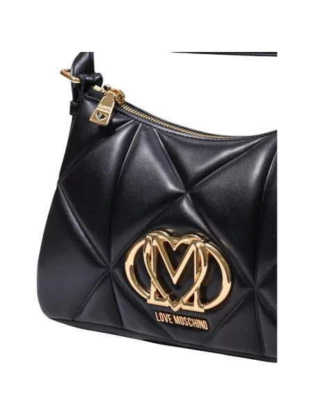 Kabelka typu bageta Love Moschino z ekologickej kože čierna