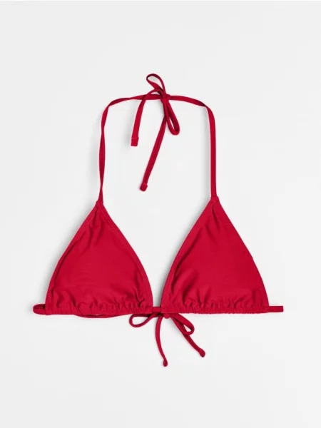 Трикутний верх бікіні що зав’язується на шиї червоний
