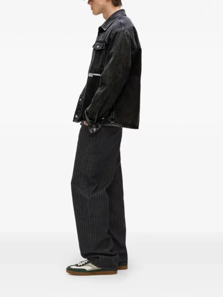 Дънково яке Karl Lagerfeld Jeans с принт черно