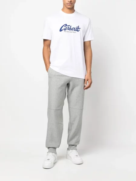 Siuvinėtos kelnės Carhartt Wip pilka