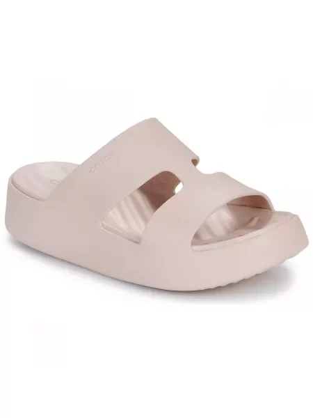 Naramnica natikači Crocs s platformo bež