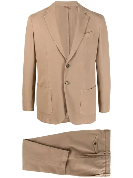 Lněný oblekový jednořadý oblek Dell'oglio