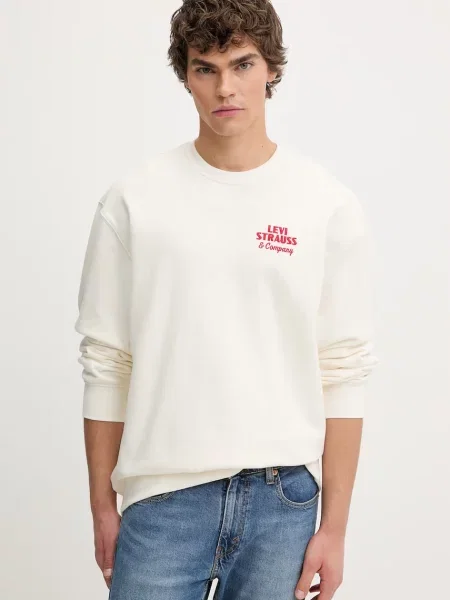 Pulover Levi's RELAXD GRAPHIC CREW bež
