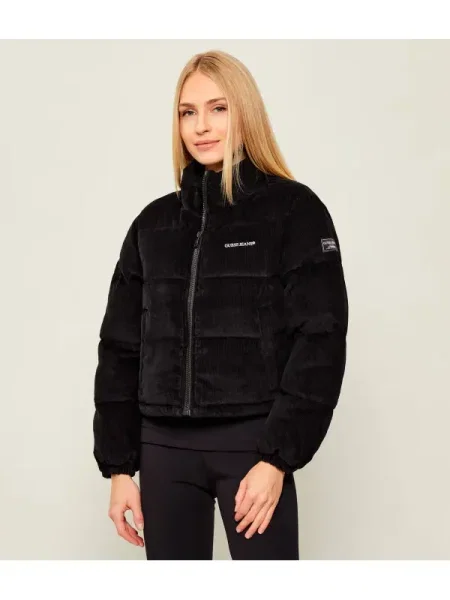 Kordbársony kabát Guess Jeans fekete