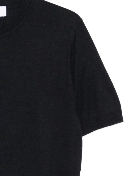 Tricou Lardini tricotate scurt albastru