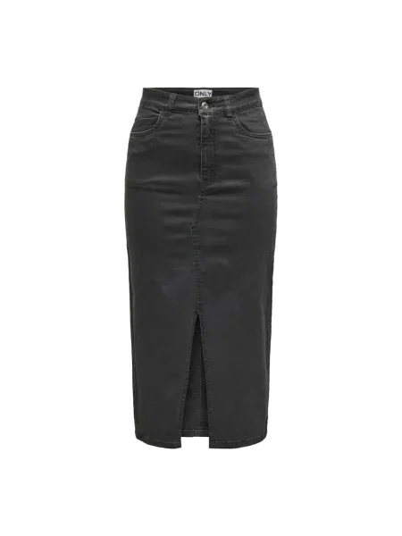 Spódnica jeansowa Only z rozcieciem czarna