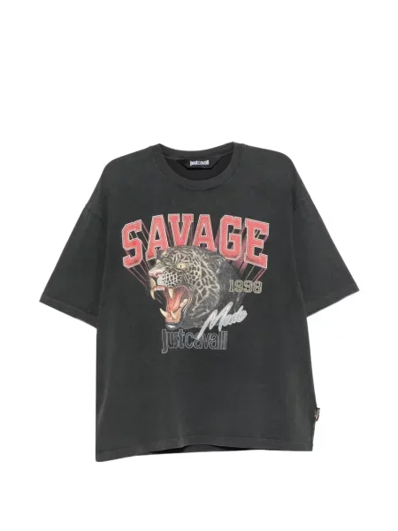 Tricou Just Cavalli cu imagine negru