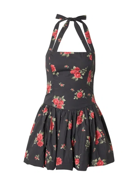 HOLLISTER Rochie verde / roșu negru