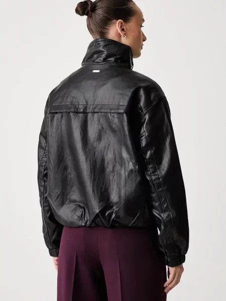 DKNY kurtka z imitacji skóry czarna
