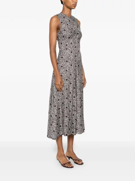 Rochie Sandro cu model floral cu imagine maro