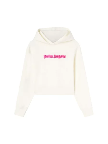 Bluza z kapturem Palm Angels z kapturem z logo biała