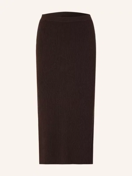 Allude Pletená Sukně S Kašmírem tmavě hnědá