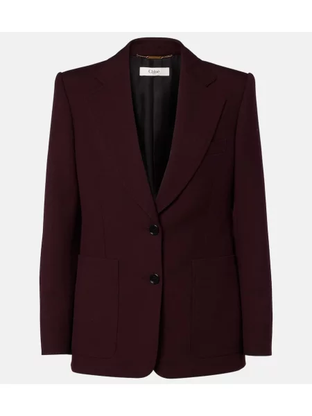 Sacou Chloé de lână bordo