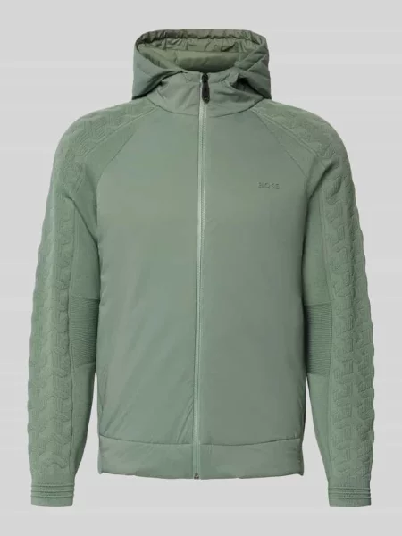 Kurtka z dzianiny o kroju regular fit z mieszanki żywej wełny model ‘MIRROR HY’ Boss Green