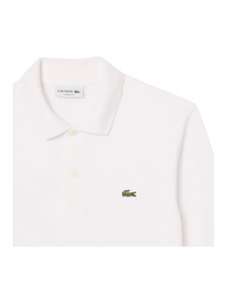Długa koszulka polo Lacoste z długim rękawem biała