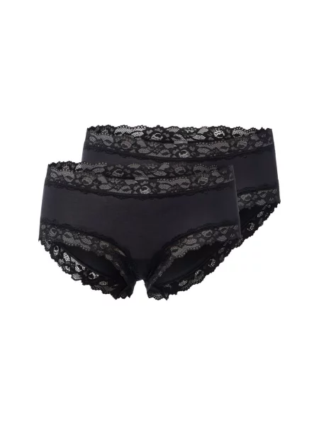 Majtki o kroju slim fit z obszyciem koronką Skiny czarne