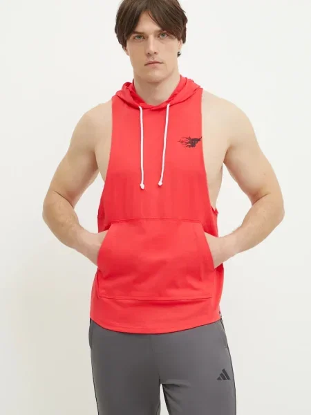 Суичър с качулка Under Armour с качулка червено