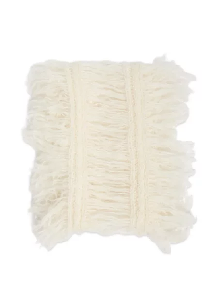 Fular Ann Demeulemeester tricotate alb