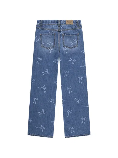 Szerokie jeansy dziecięce Abercrombie Fitch niebieskie