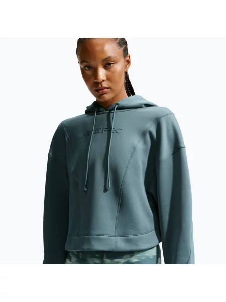 Bluză de antrenament pentru femei Nike Pro Therma-Fit Hoodie mineral slate/white alb