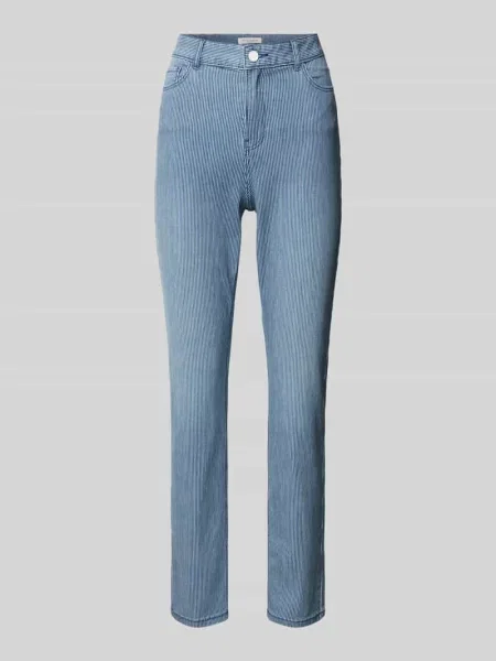 Spodnie o kroju slim fit z 5 Christian Berg Woman niebieskie