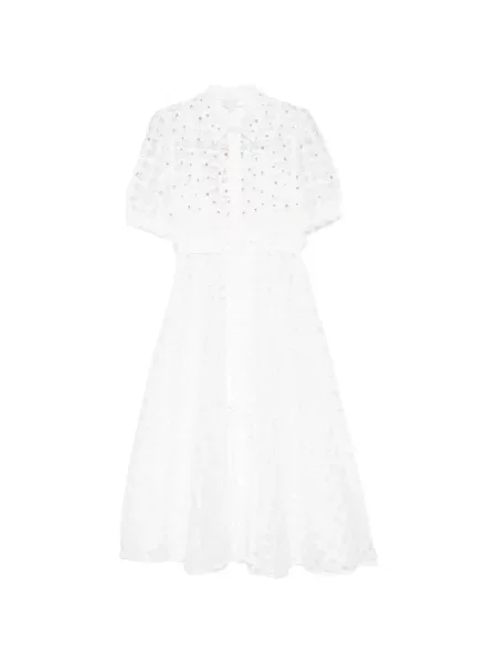 Kryształ górski sukienka midi Paper Lace koronkowa biała