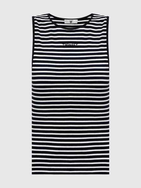 Топ в смужку з вишивкою логотипа Twinset чорний