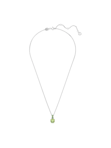 Lniany naszyjnik Swarovski z kamieniami zielony