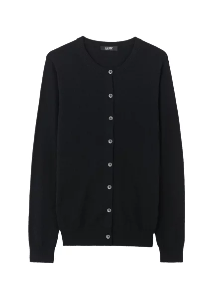 GOBI Cashmere Geacă tricotată Essential denim negru