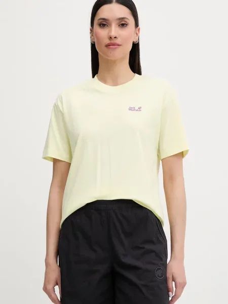 Jack Wolfskin t-shirt Celebrate The Paw żółta