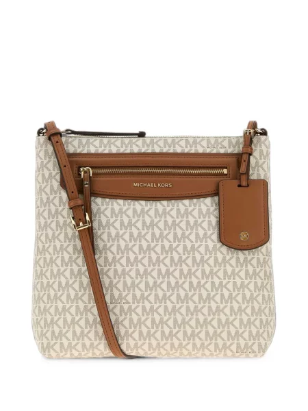 Geanta crossbody Michael Michael Kors din piele cu autograf maro