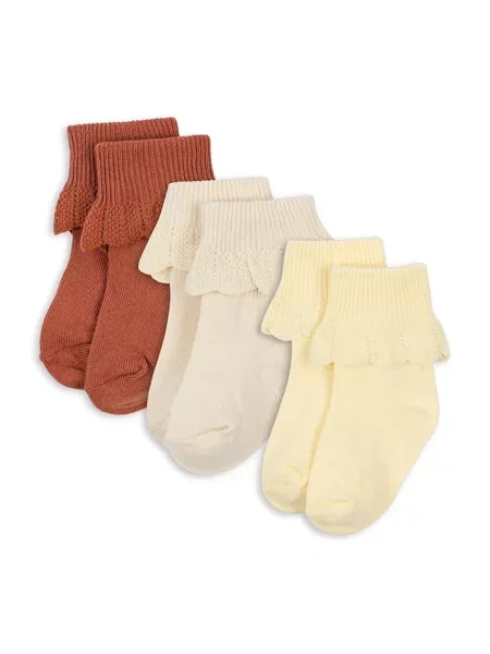 Konges Sløjd ponožky detské 3 PACK FRILL SOCKS
