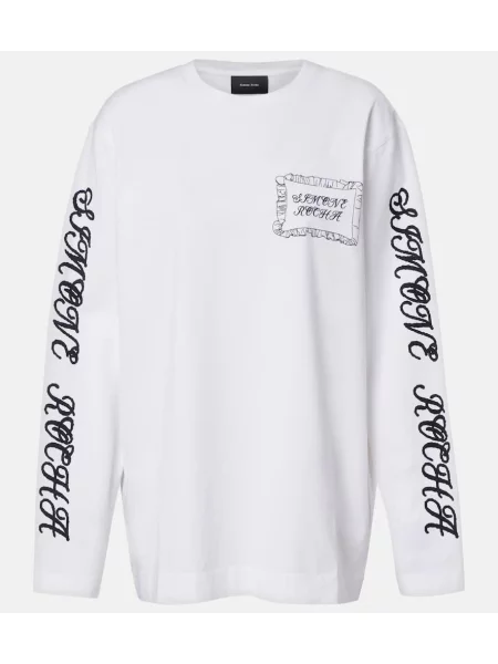 Top Simone Rocha cu imagine din jerseu alb