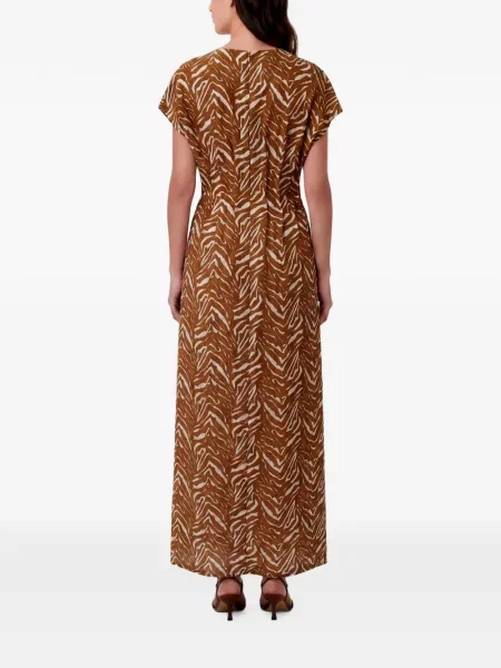 Rochie Nicholas cu imprimeu abstract maro