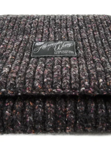 Fular Alexander Wang tricotate cu autograf negru
