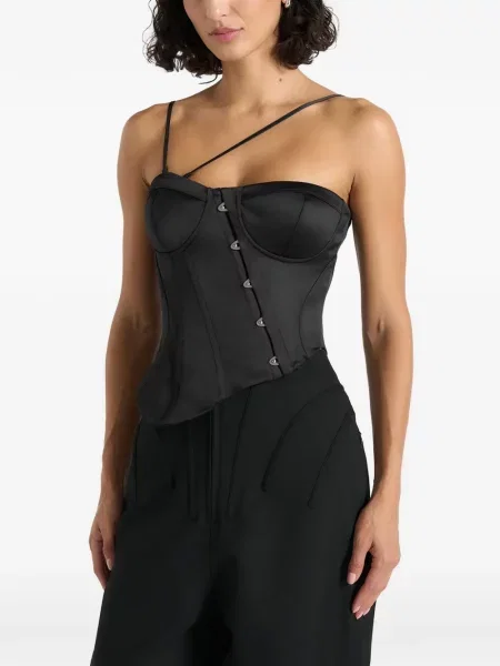 Top Manière De Voir din satin asimetric negru