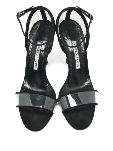 Sandale Manolo Blahnik cu bretele alb