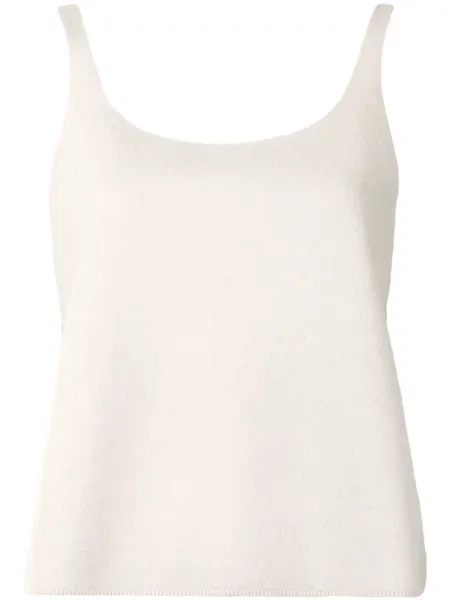 Dzianinowy top Tibi bez rękawów biały