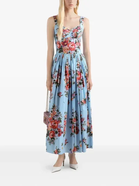 Κοστούμι μάξι φόρεμα μάξι φόρεμα Dolce & Gabbana με σχέδιο μπλε