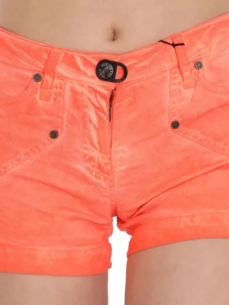 Pantaloni scurți Plein Sud de catifea cord cu 5 buzunare portocaliu